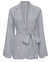 Mini Stripe Linen Blazer In Grey - Grey