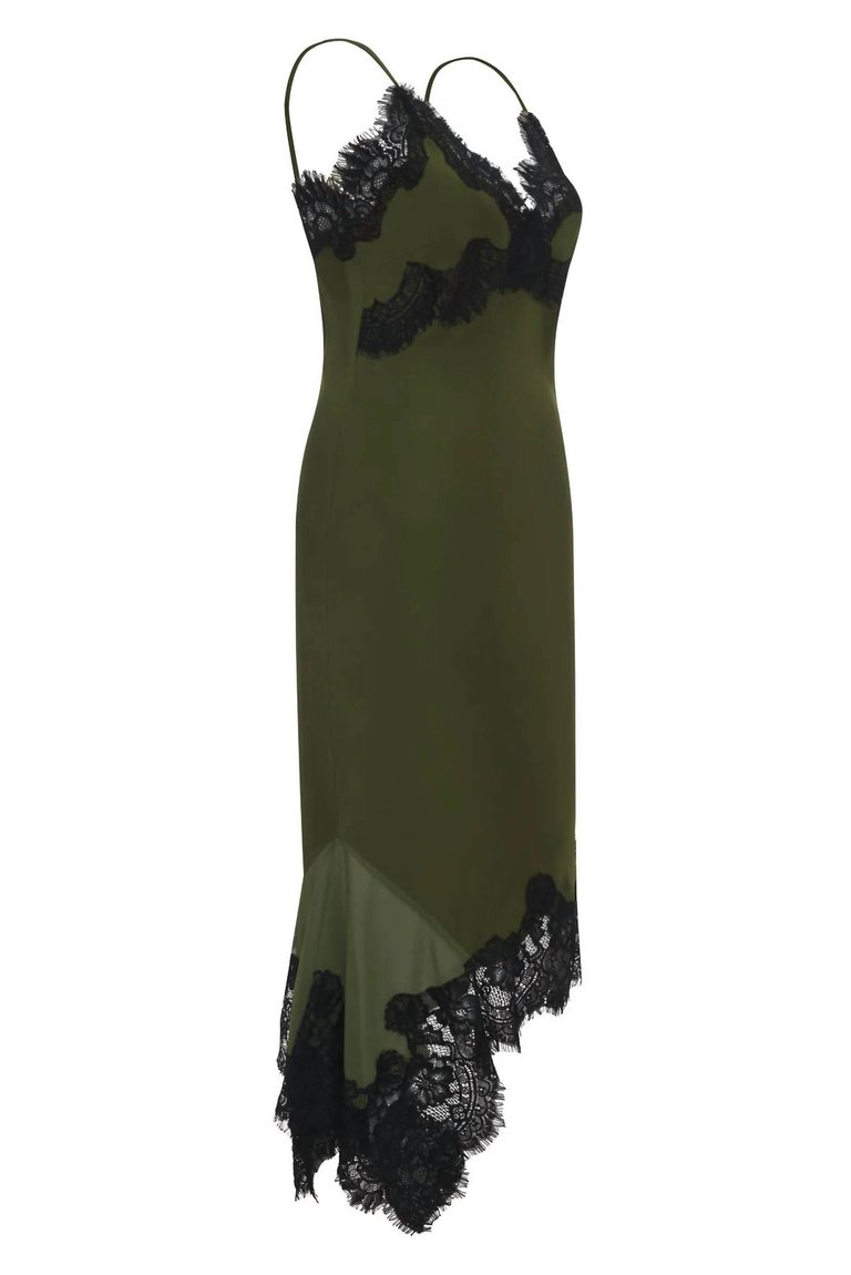 Women's Emma Bottom Slip Dress In Sage Green/black - Sage Green/black