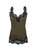 Women's Megan Lace Tank Top In Moss Green/black - Moss Green/black