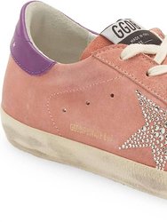 Super Star Lace Up Suede Leather Sneakers - Pink