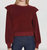 Ruffle Shoulder Sweatshirt - Pomegranate