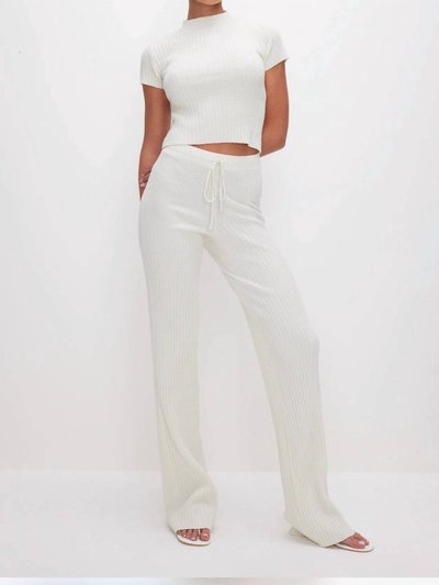 GOOD AMERICAN Ribbed Terry Flared Pants In Cloud White product