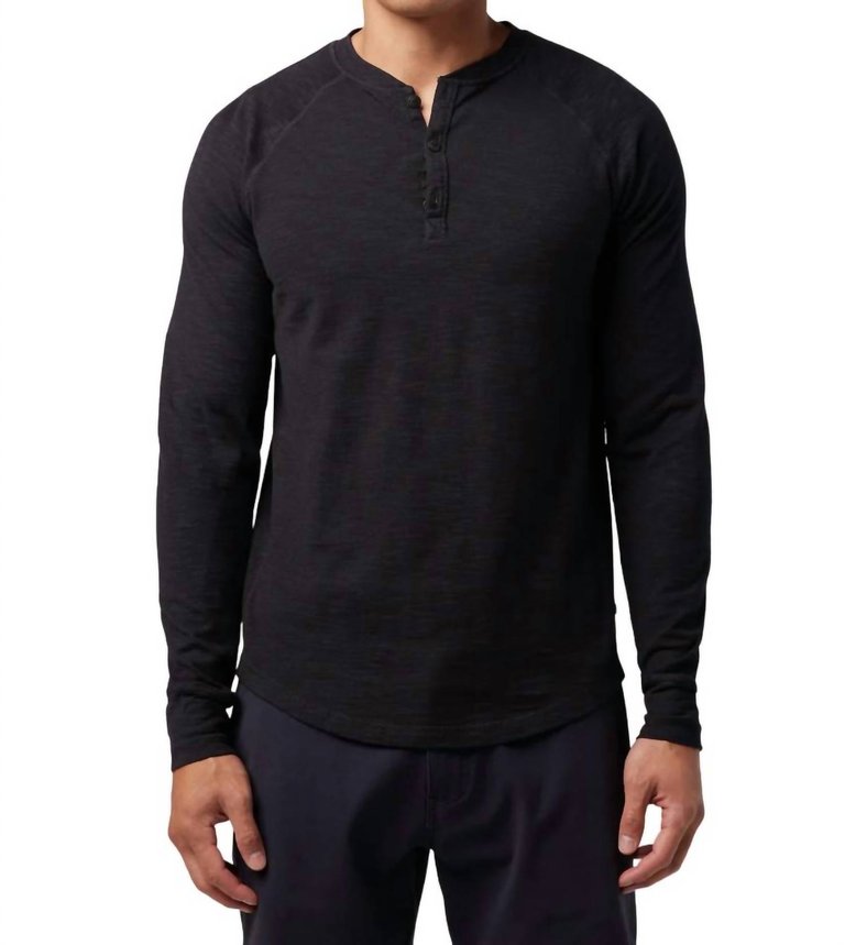 Legend Henley Shirt In Black - Black