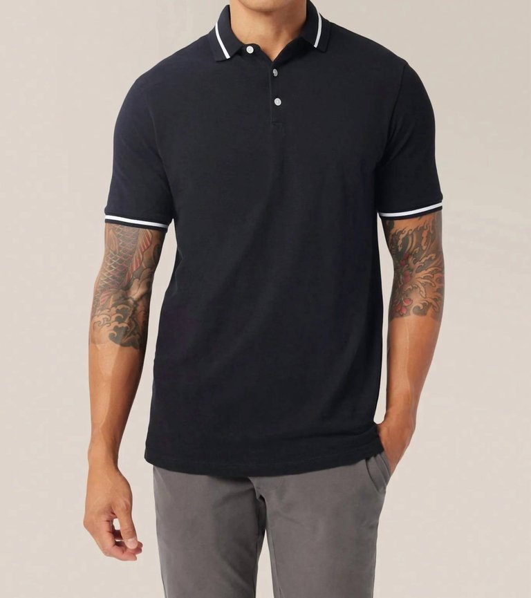 Match Point Polo In Black - Black