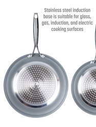 Goodful Ceramic Nonstick Frying Pan Set - 2 Piece with 8 Inch and 9.5 Inch Skillets, Gray