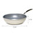 Goodful Ceramic Nonstick Wok, Comfort Grip Stainless Steel Handle, Made without PFOA, 11-Inch, Cream