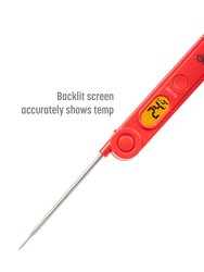 Goodful Digital Instant Read Handheld Thermometer, Accurate Read, Folding Probe and Magnet Back, Fahrenheit or Celsius, One AAA Battery Included, Red