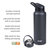 Goodful Double Wall Vacuum Sealed, Insulated Water Bottle with Two Interchangeable Lids,  40 Oz, Charcoal Gray