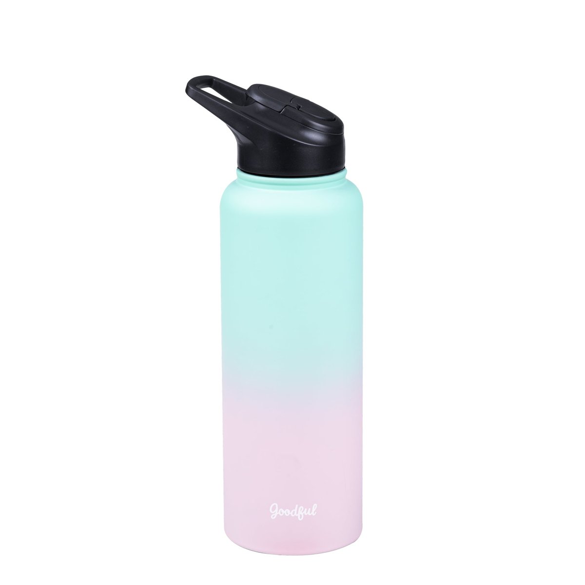 Goodful Kitchen Ombre Pink/Blue Goodful Double Wall Vacuum Sealed, Insulated  Water Bottle with Two Interchangeable Lids, 40 Oz, Ombre Pink/Blue