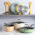 Goodful Nonstick Ceramic Cookware Set with Titanium-Reinforced Premium Non-Stick Coating, Set of 3 Bamboo Cooking Utensils, 12-Piece, Multicolor - Multicolor