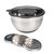 Goodful Stainless Steel Mixing Bowl with Non-Slip Bottom, Lid and 3 Interchangeable Grater Inserts, 5 Quart, Charcoal Gray