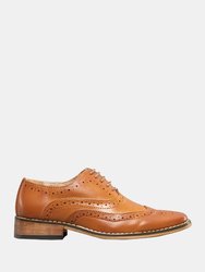 Boys 5 Eyelet Brogue Oxford Shoes - Tan