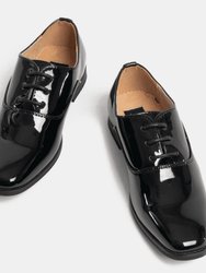 Boys Patent Leather Lace-Up Oxford Tie Dress Shoes