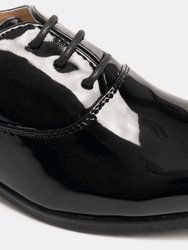 Boys Patent Leather Lace-Up Oxford Tie Dress Shoes