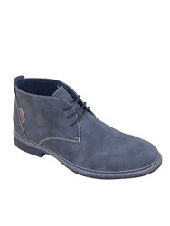 Mens 3 Eye Synthetic Nubuck Desert Boots - Navy - Navy