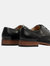 Mens 4 Eye Leather Lined Brogue Gibson Shoe - Black