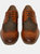 Mens 4 Eye Leather Lined Brogue Gibson Shoe - Tan