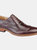 Mens 5 Eye Wing Capped Oxford Brogues Shoes - Oxblood - Oxblood