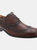 Mens Leather Lace-Up Oxford Brogue Shoes - Brown - Brown