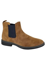 Mens Leather Lined Chelsea Boots - Tan - Tan