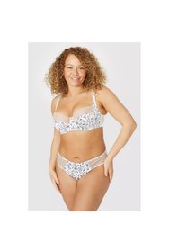 Womens/Ladies Meadow Floral Bra - Black/White