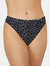 Womens/Ladies Spotted Ring Detail Bikini Bottoms - Monochrome