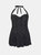 Womens/Ladies Spotted Skirted One Piece Bathing Suit - Monochrome