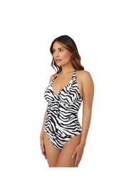 Womens/Ladies Zebra Print Non-Padded Tankini Top