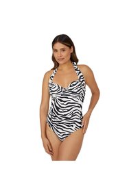 Womens/Ladies Zebra Print One Piece Bathing Suit