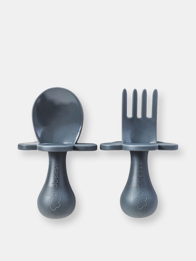 Ergonomic Utensils with Travel Case - Gray Dream