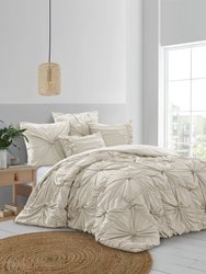 Grace Living - Bethel Polyester Comforter Set With Pillow Shams, Euro Shams - Beige