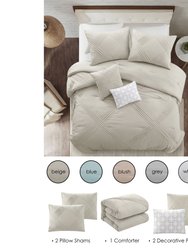 Grace Living - Caitlynn Polyester 5pc Comforter Set With 2 Pillow Shams, 2 Decorative Pillows, 1 Comforter