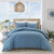 Grace Living - Isela Cotton 3pc Duvet Set With 2 Pillow Shams, 1 Duvet Cover - Navy Blue