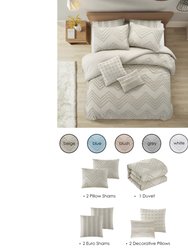 Grace Living - Julieth Polyester Duvet Set With Pillow Shams, Duvet Cover, Euro Shams, Decorative Pillow