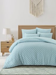 Grace Living - Lilli Polyester Duvet Set With Pillow Shams, Euro Shams - Blue