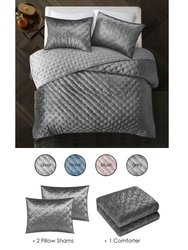 Grace Living - Meagan Velvet Comforter Set With Pillow Sham