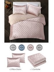 Grace Living - Meagan Velvet Comforter Set With Pillow Sham