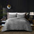 Grace Living - Meagan Velvet Comforter Set With Pillow Sham - Grey