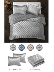 Grace Living - Meagan Velvet Comforter Set With Pillow Sham