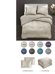 Grace Living - Tillie Velvet 3pc Comforter Set With 2 Pillow Shams, 1 Comforter