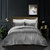 Grace Living - Tillie Velvet 3pc Comforter Set With 2 Pillow Shams, 1 Comforter - Dark Grey Queen