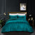 Grace Living - Tillie Velvet 3pc Comforter Set With 2 Pillow Shams, 1 Comforter - Green Queen