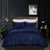 Grace Living - Tillie Velvet 3pc Comforter Set With 2 Pillow Shams, 1 Comforter - Navy Queen