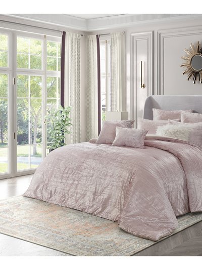 Grace Living Grace Living - Tova Velvet 8pc Comforter Set With 2 Pillow Shams, 2 Euro Shams, 3 Decorative Pillows, 1 Comforter product