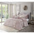 Grace Living - Tova Velvet 8pc Comforter Set With 2 Pillow Shams, 2 Euro Shams, 3 Decorative Pillows, 1 Comforter - Blush King