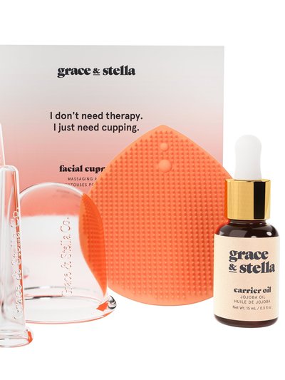 grace & stella facial cupping massage set w/ bonus jojoba oil product