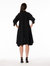 Rounded Collar 3/4 Split Cuff Sleeve Midi Dress