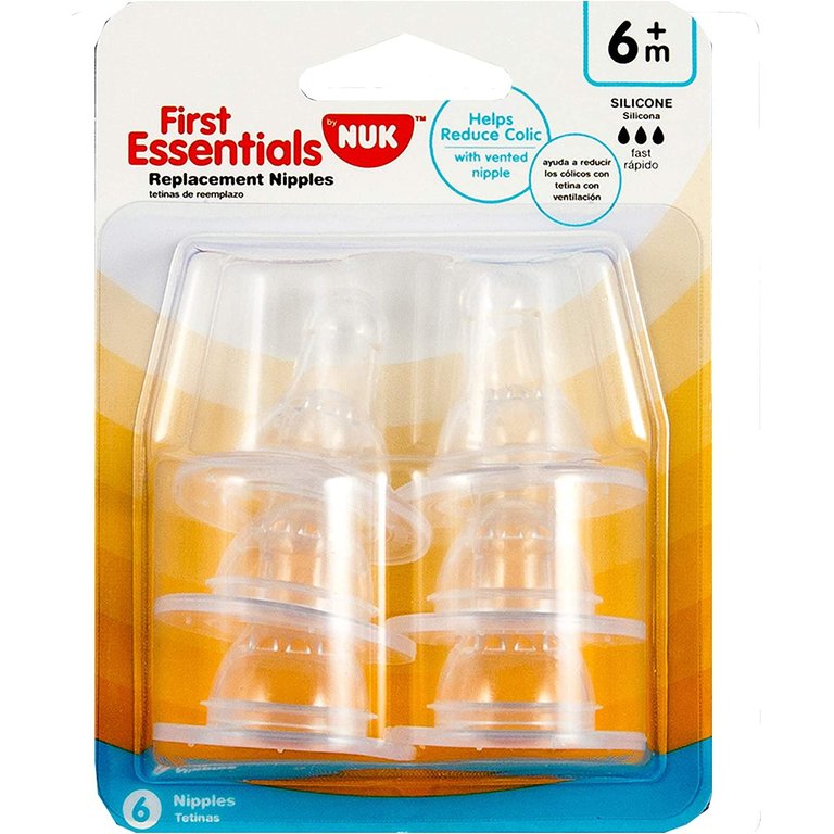 Nuk First Essential Silicone Nipples, 6-Pack