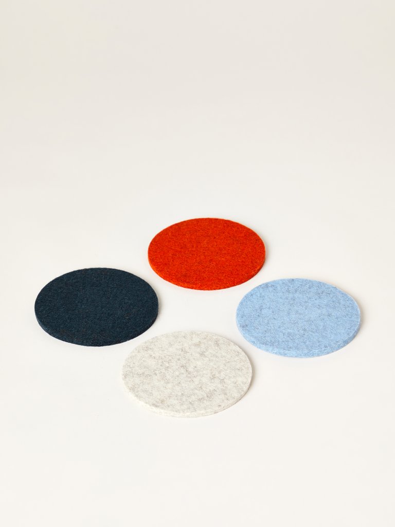 Bierfilzl Round Felt Coasters, Set of 4 - Multi