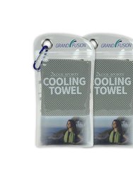 2kool Sports Cooling Towel 2 Pack Pouch With Carabiner Instant Chilly Towels For Sports, Workout, Yoga, Fitness, Gym, Pilates, Travel, Camping & More